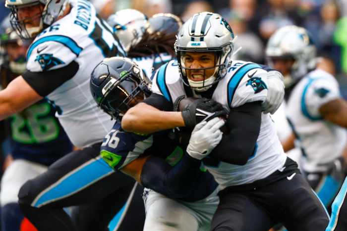Chuba Hubbard didn't start for Carolina last December, but he torched Seattle with 74 rushing yards and also had a trio of catches for 34 yards out of the backfield.